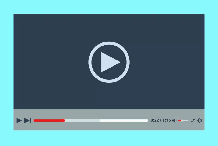 Video Player In A Flat Style. Video Player For The Web. Vector T